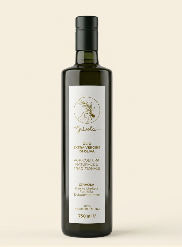 Bouteille d'huile d'olive extra vierge Grivola, 750 ml